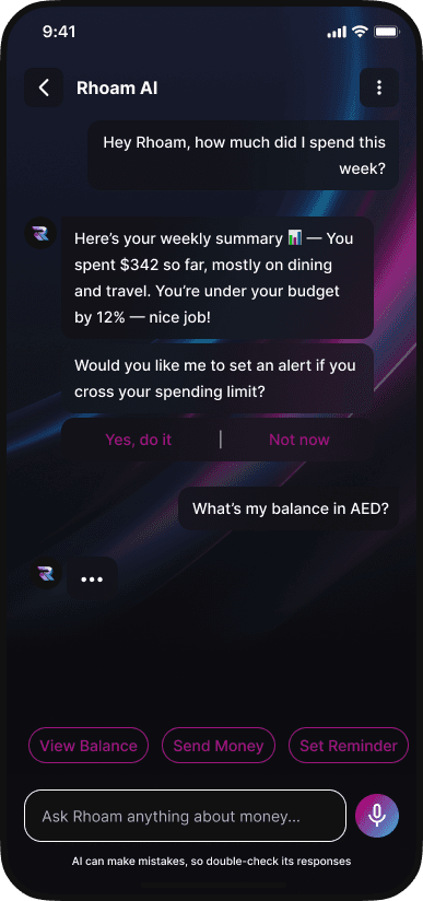Rhoam AI mobile chat preview
